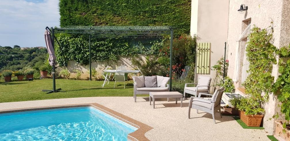 Studio-Mezzanine Dans Villa Cagnes-sur-Mer Zewnętrze zdjęcie
